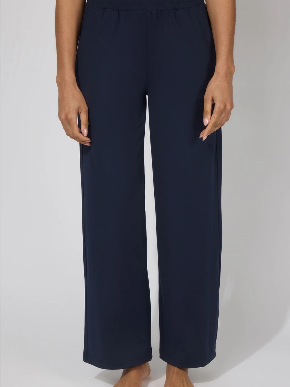 Yogalicious Wide-Leg Pants in Navy - Picture 4 of 5